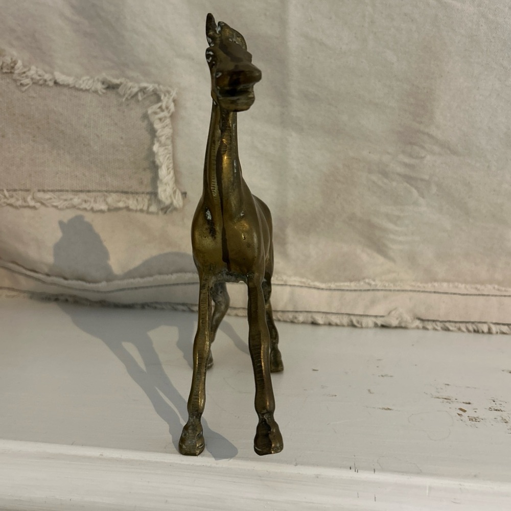 Vintage Solid Brass Horse Wild Pony Figurine - Picture 3 of 9